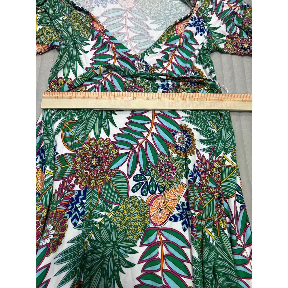 Boden Women Green Tropical Fruit Print Lenzing Ecovero Wrap Maxi Dress 4R Resort - Picture 9 of 11
